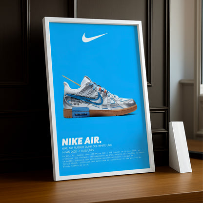 Nike Air Rubber Dunk Off-White UNC Bilderrahmen 