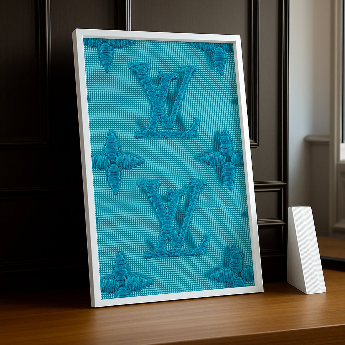 Cadre photo Louis Vuitton couture bleu ciel