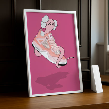 Cadre photo Air Jordan 1 Kaws Rose