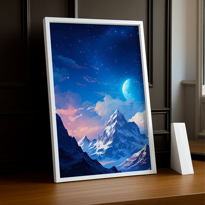 Poster Photo Naturel - Dessin de montagnes