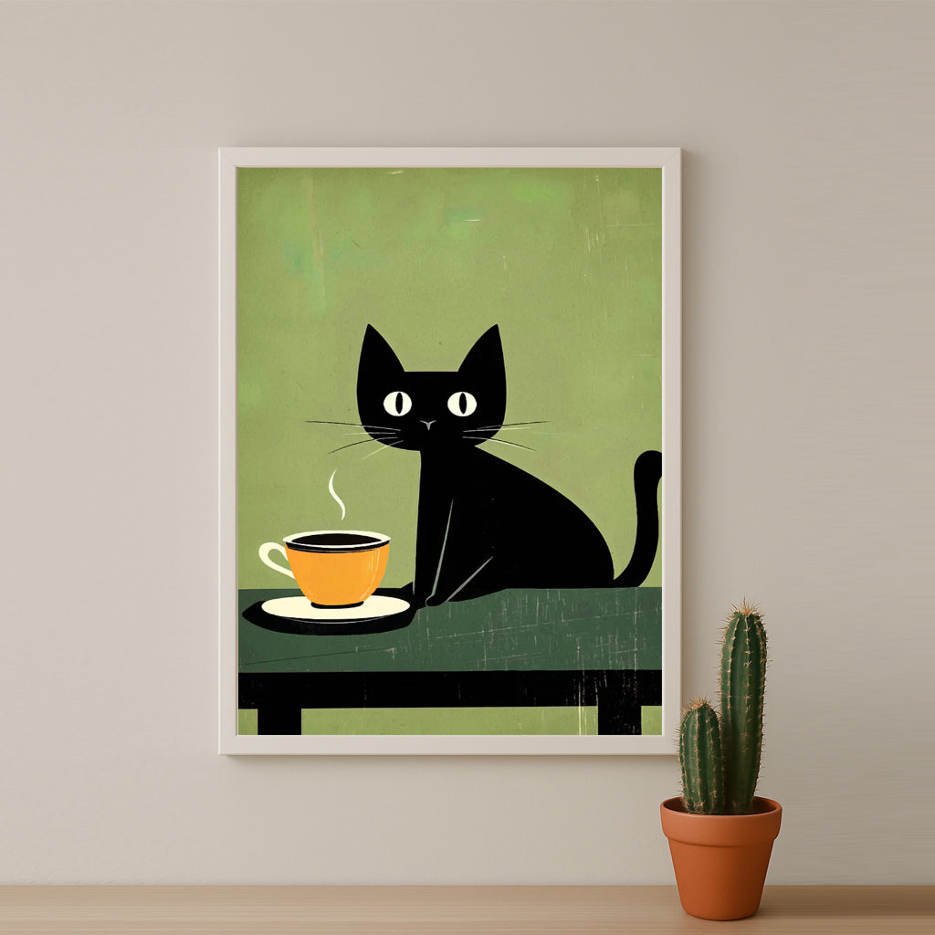 Cadre photo Coffee Lover - Chat Café