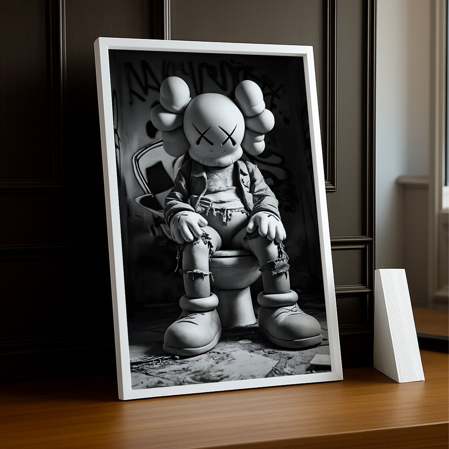 Cadre photo Kaws - Toilette