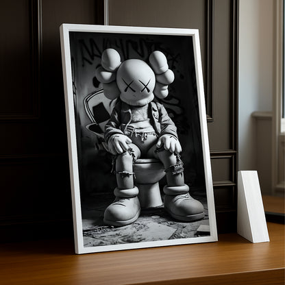 Cadre photo Kaws - Toilette