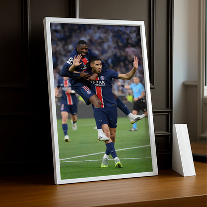 Cadre photo Ousmane Dembélé x Achraf Hakimi PSG