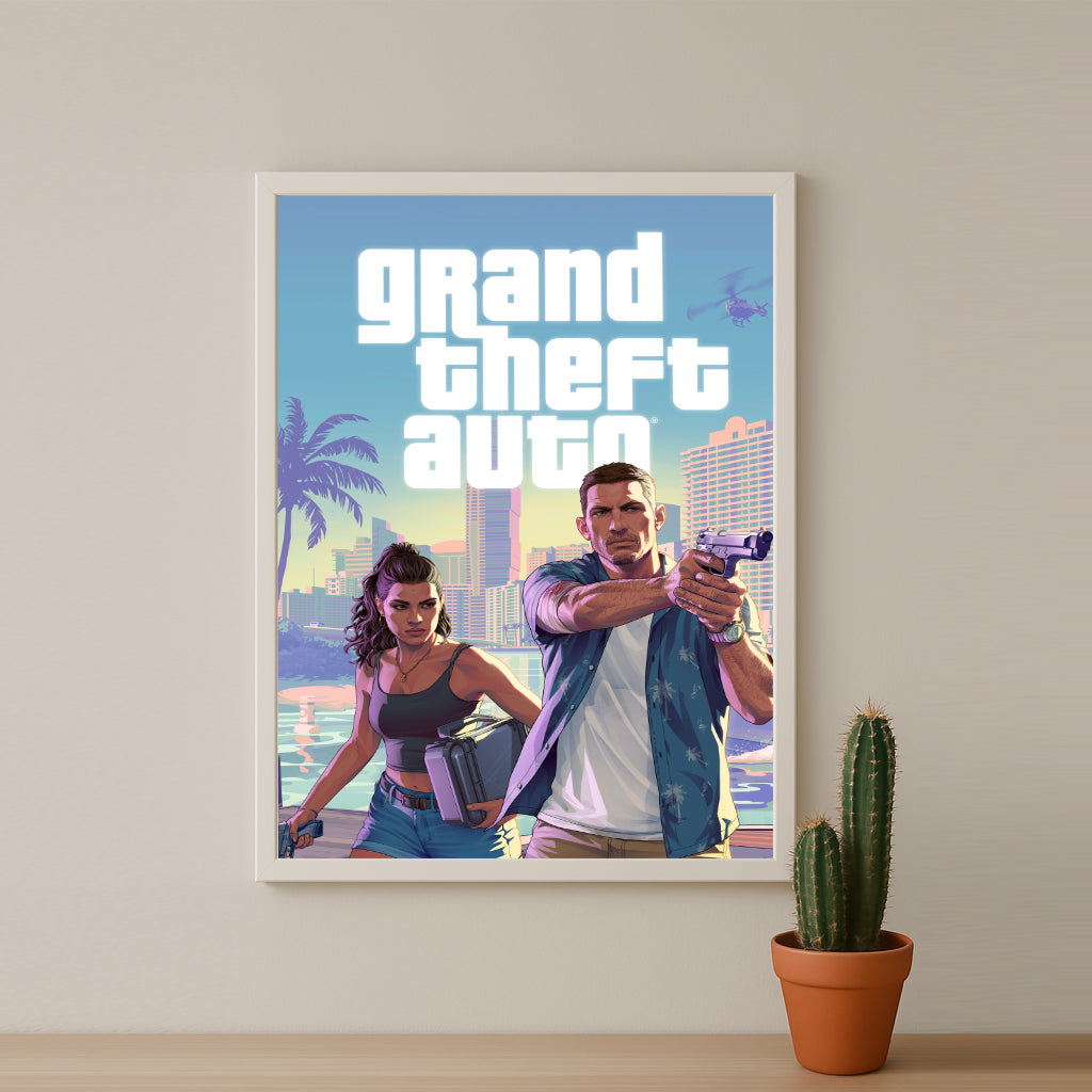 Poster Grand Theft Auto VI - Jason et Lucia