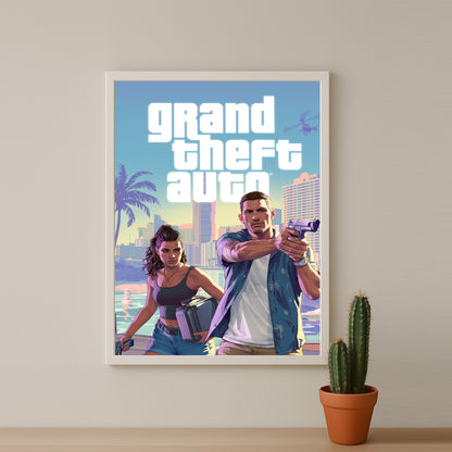 Poster Grand Theft Auto VI - Jason et Lucia
