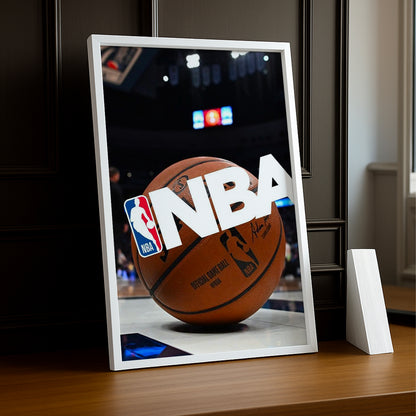 Cadre photo NBA - Ballon, logo