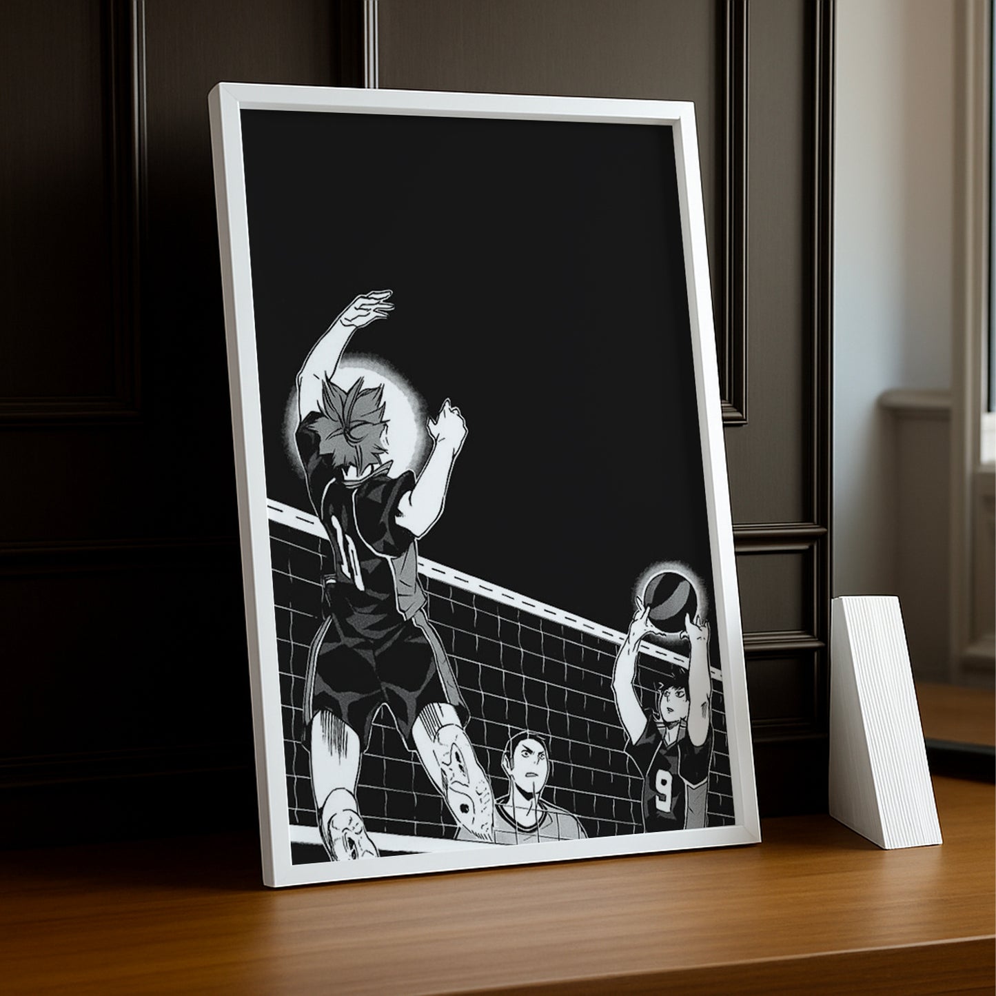 Cadre photo Volley-Ball - Haikyuu Noir & Blanc