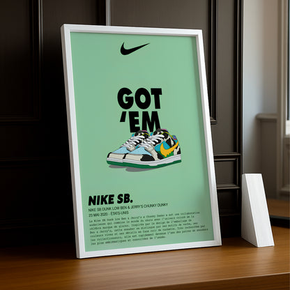 Cadre photo Nike SB Dunk Low Ben & Jerry's Chunky Dunky