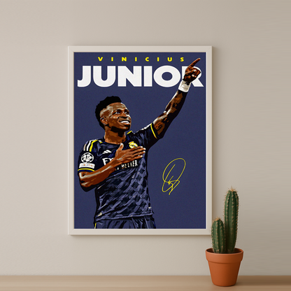 Cadre Photo Vinicius Jr Real Madrid – Affiche HD Encadrée Papier Premium