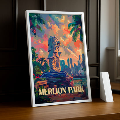 Cadre photo Merlion Park Singapore