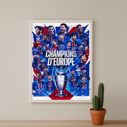 Cadre photo Paris Saint-Germain Champions d'Europe