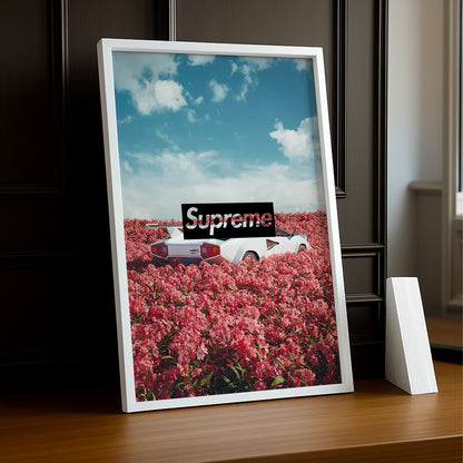 Poster Supreme - Roses x Ferrari