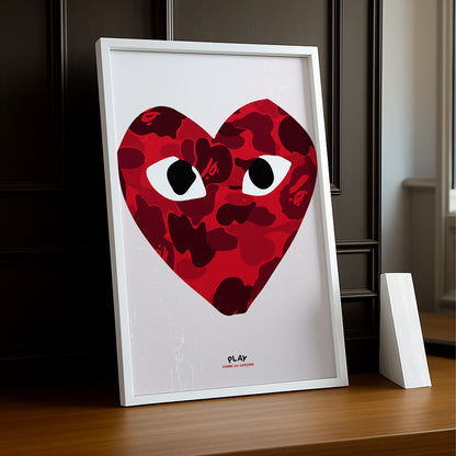 Cadre photo Comme Des Garçons coeur rouge