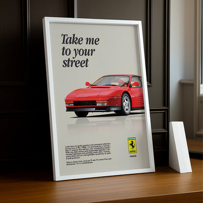 Cadre photo Ferrari Take me to your street