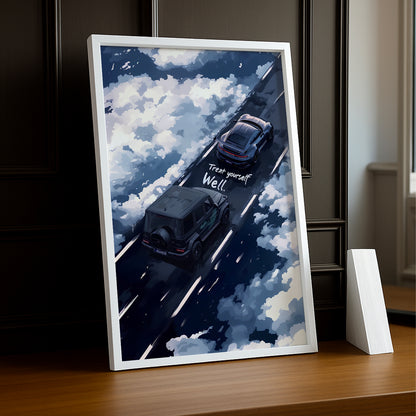 Mercedes x Porsche - Poster