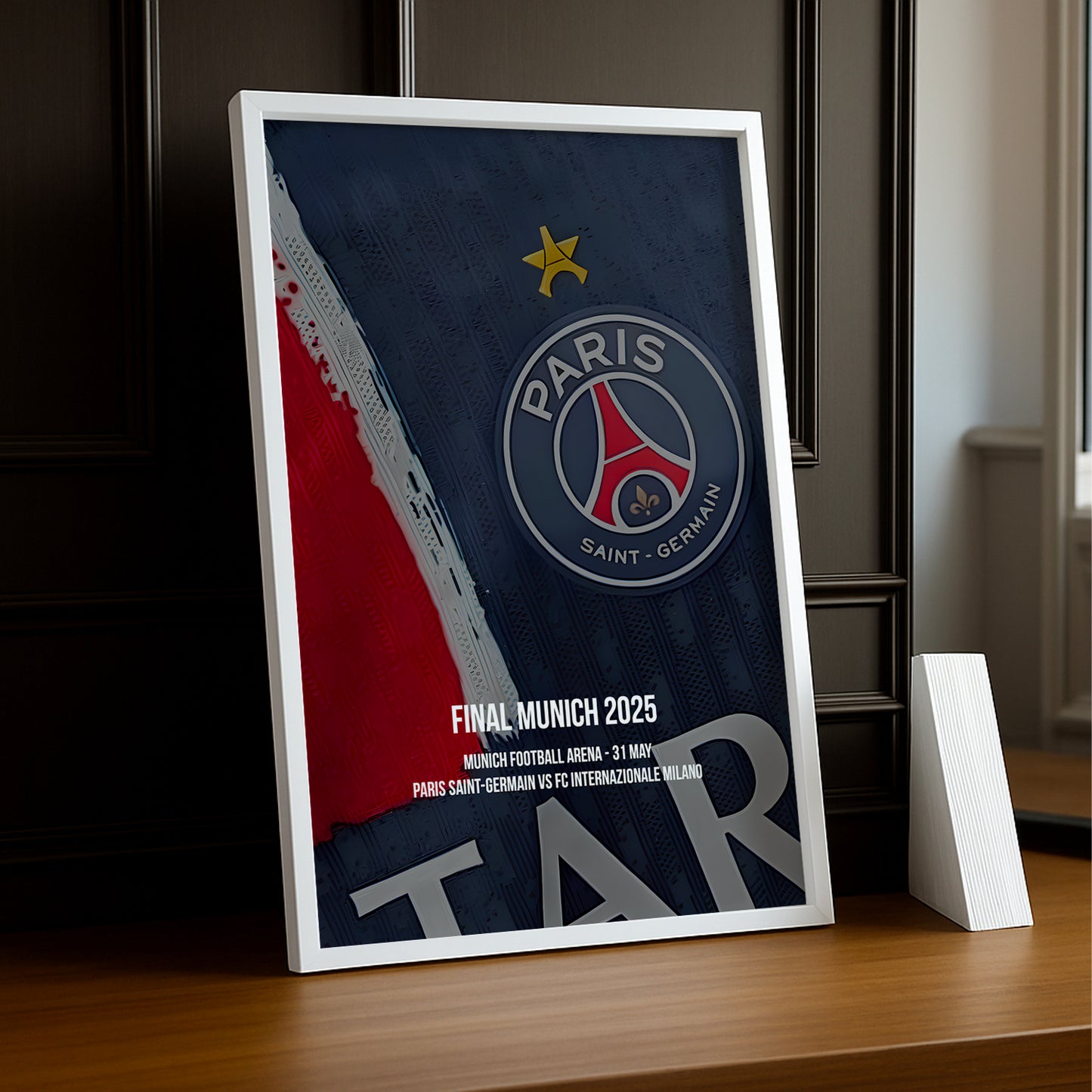 Cadre photo Maillot étoilée finale PSG - Inter Milan