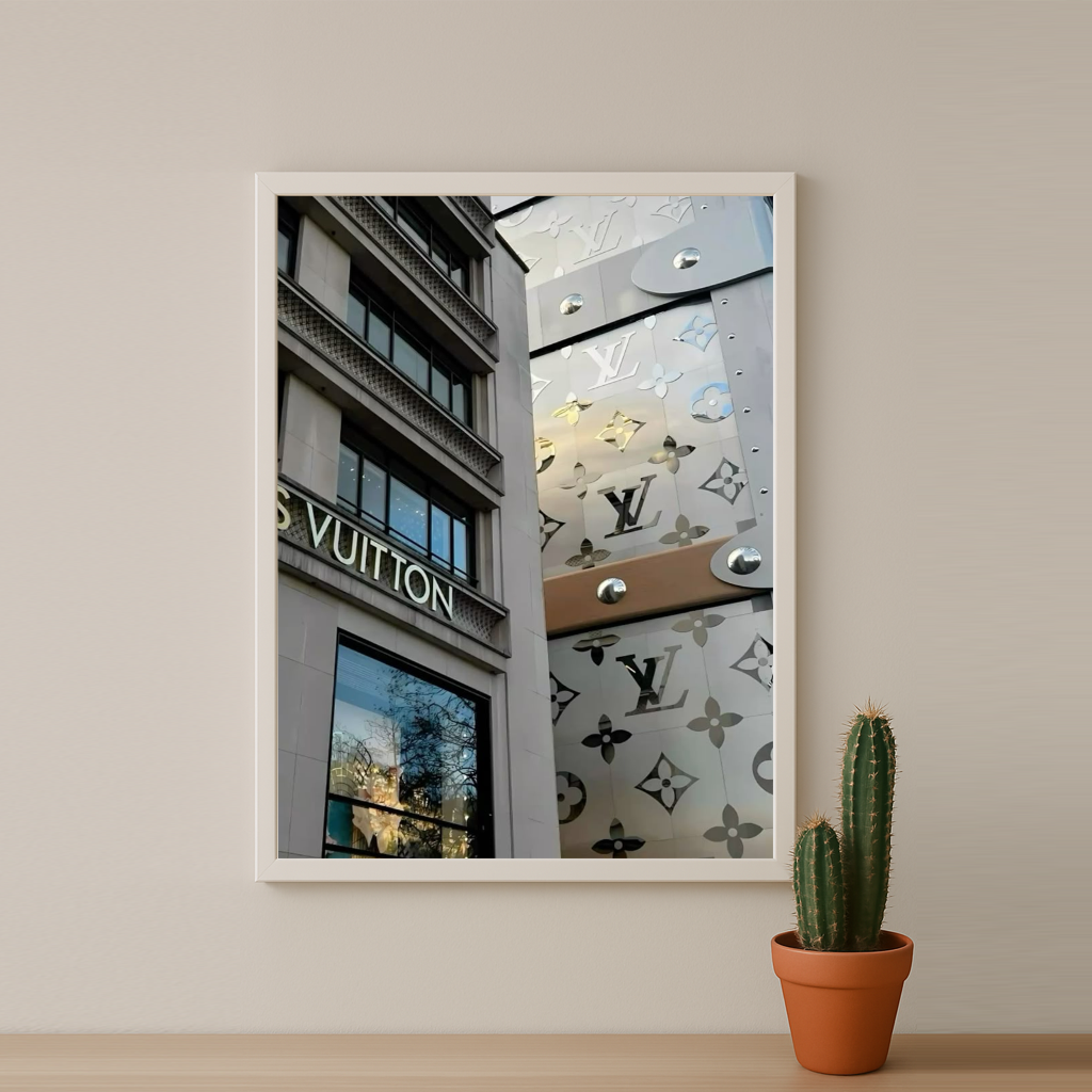 Cadre photo Louis Vuitton devanture en verre