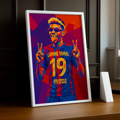 Cadre Photo FC Barcelone - Lamine Yamal Illustration