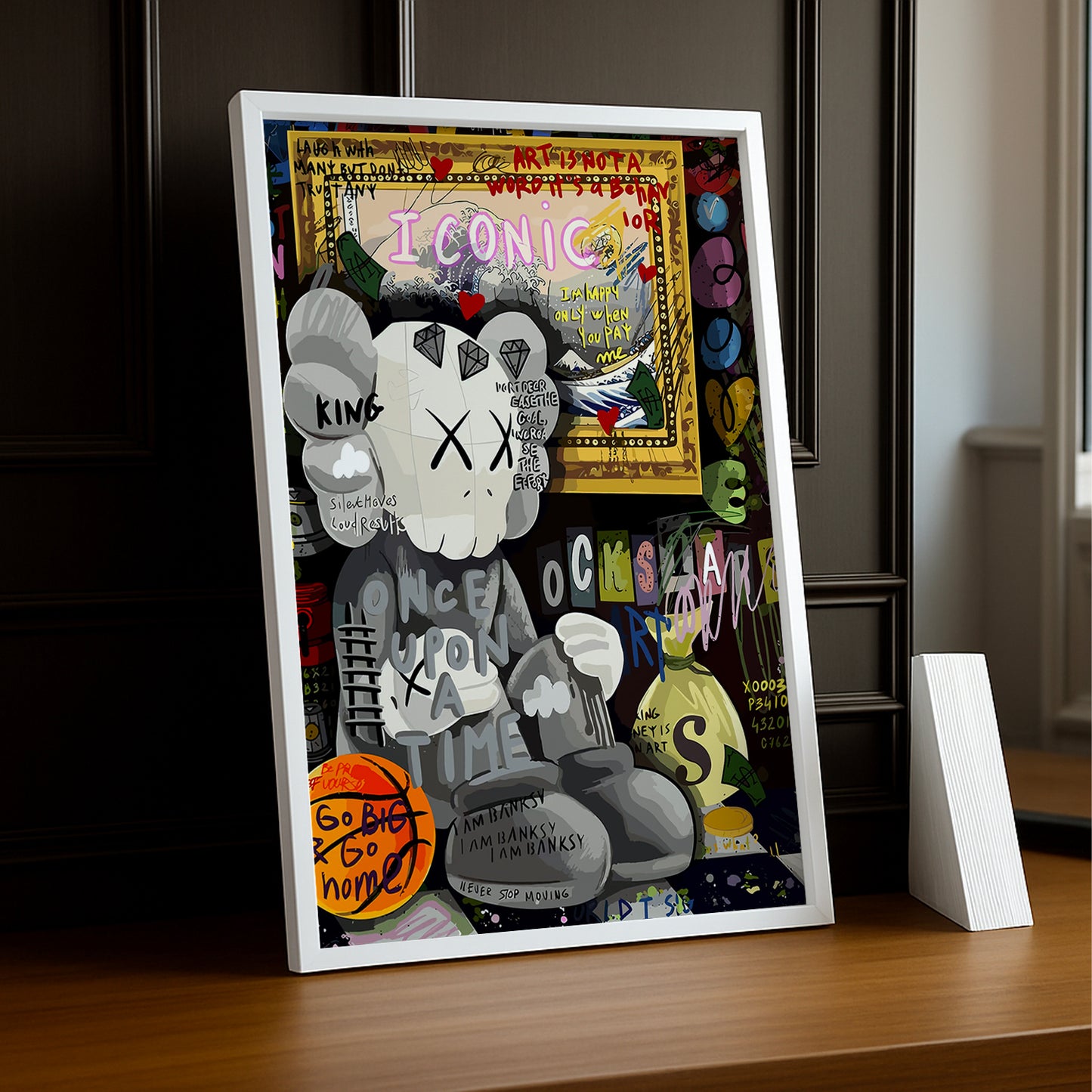 Cadre photo Kaws - Graffiti Iconic