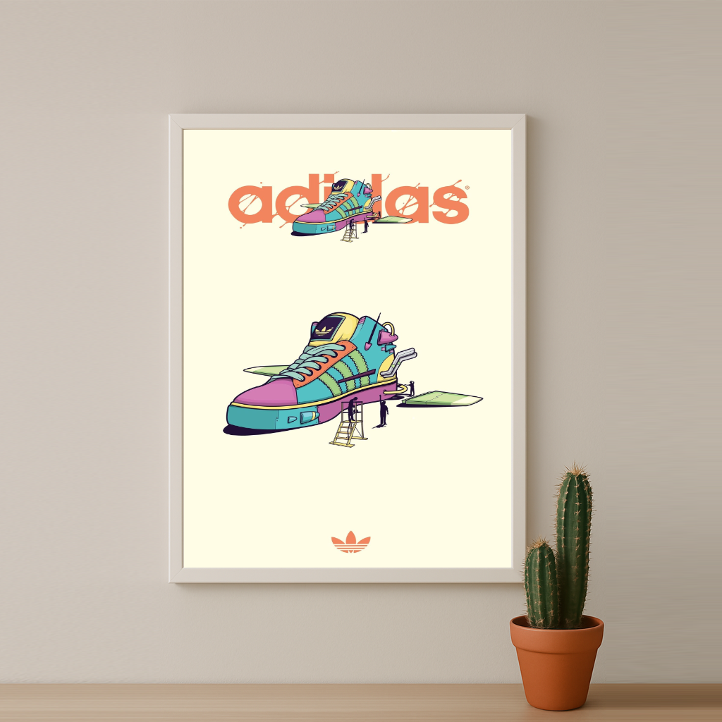 Cadre photo Adidas - Illustration Sneakers