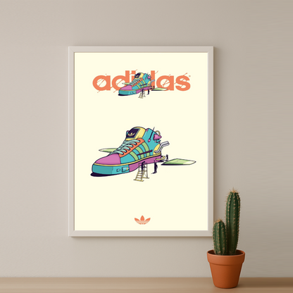 Cadre photo Adidas - Illustration Sneakers