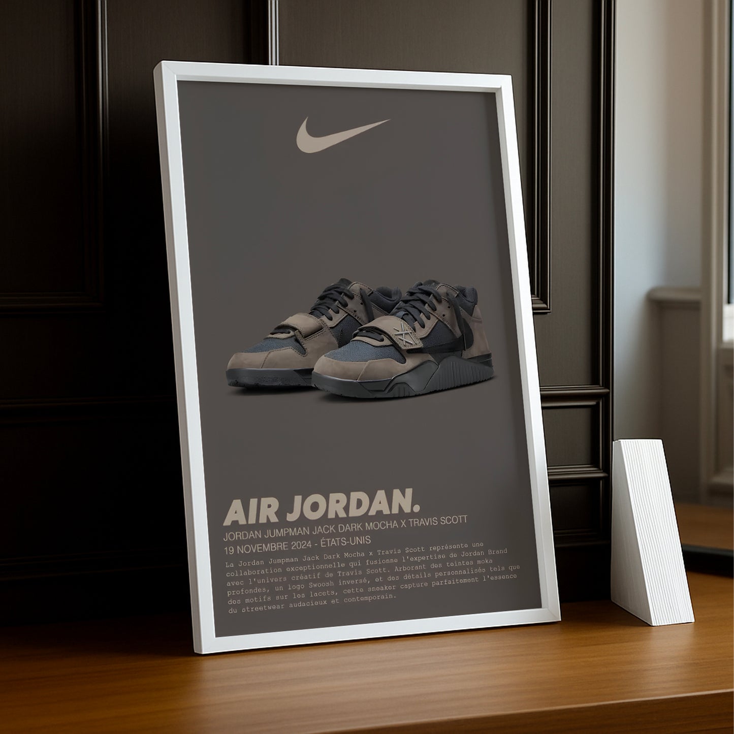 Cadre photo Jordan Jumpman Jack Dark Mocha x Travis Scott