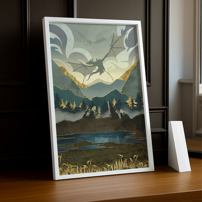 Cadre Photo Skyrim - Flying Dragons