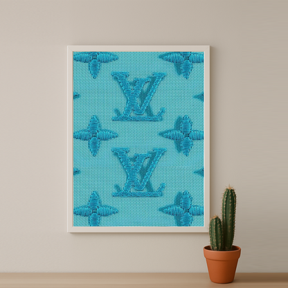Cadre photo Louis Vuitton couture bleu ciel