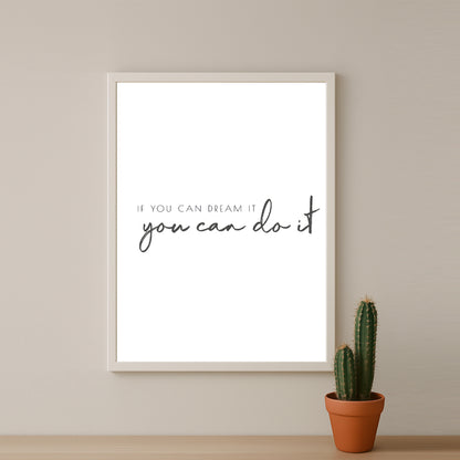 Cadre photo Citation - You can do it