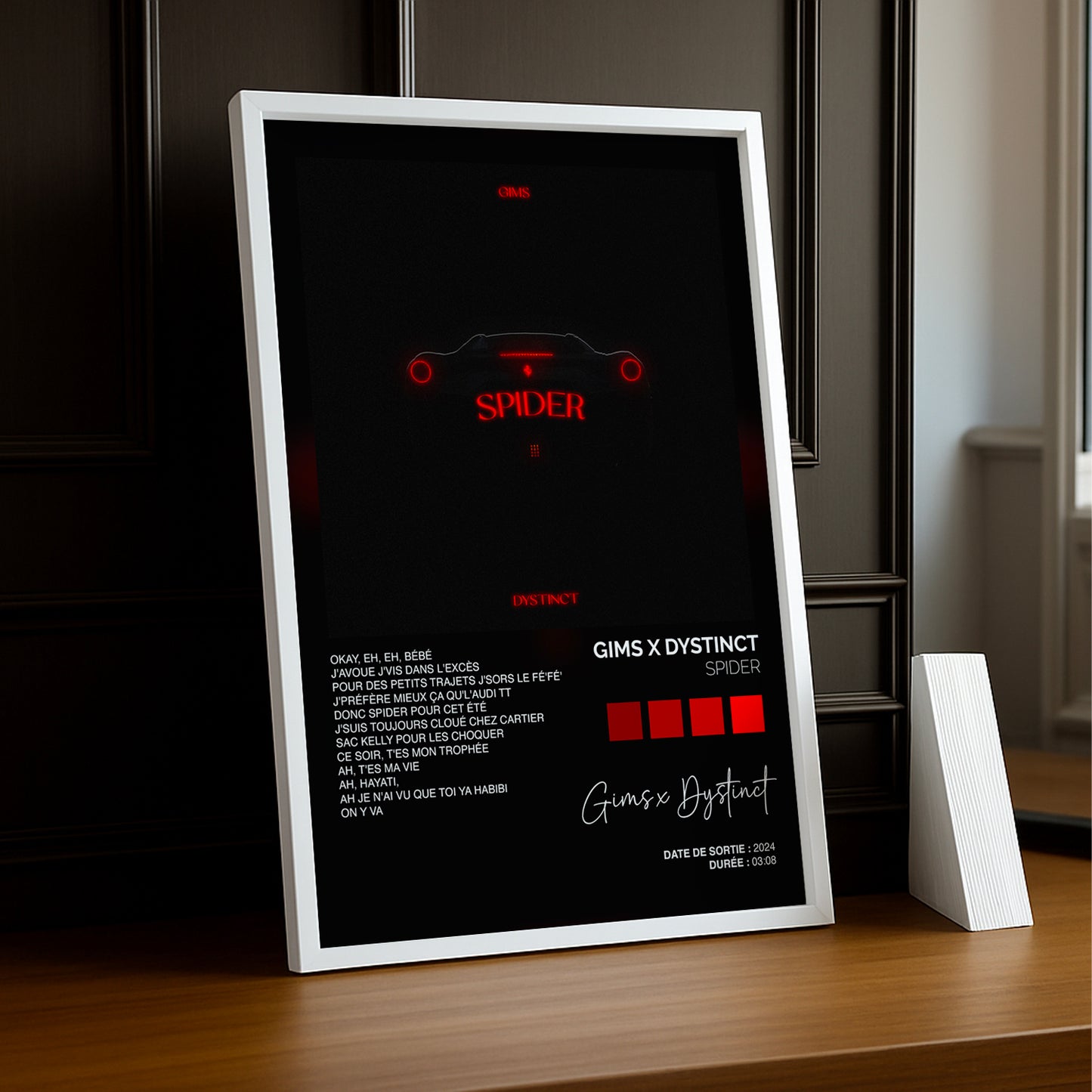 Cadre photo Titre Musicaux - Spider de Gims x Dystinct