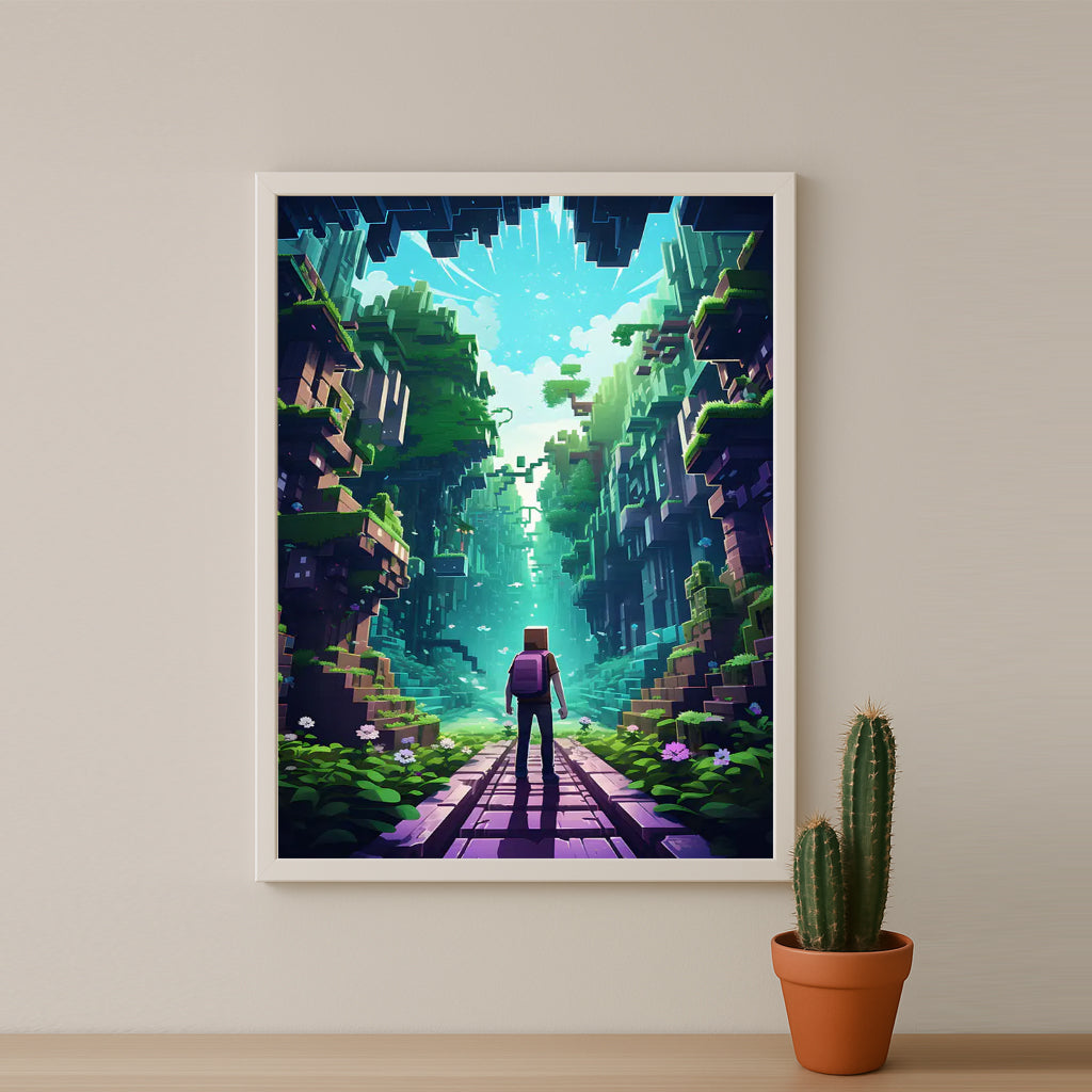 Cadre photo Minecraft - Cavernes et falaises