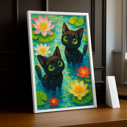 Cadre Photo Chat - Deux chats mignon