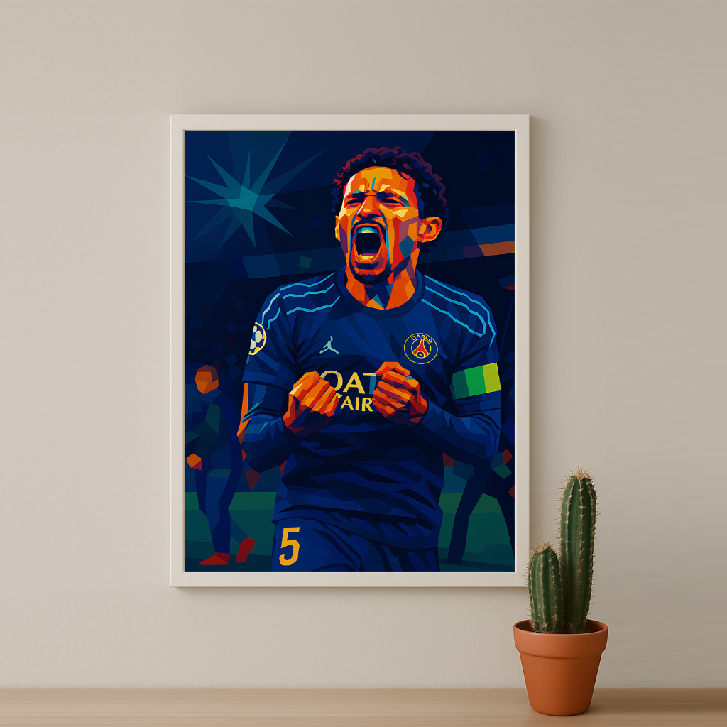 Cadre photo Paris Saint-Germain Marquinhos illustration
