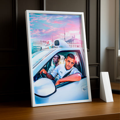 Cadre photo Olympique de Marseille Taxi Illustration