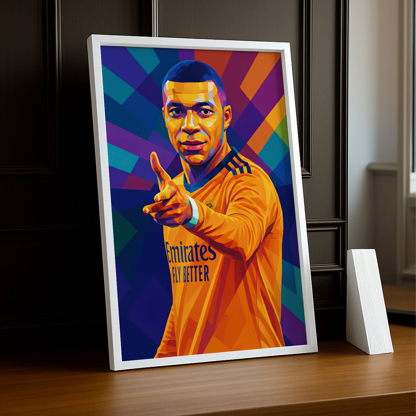 Cadre Photo Kylian Mbappé Real Madrid – Affiche HD Encadrée Papier Premium