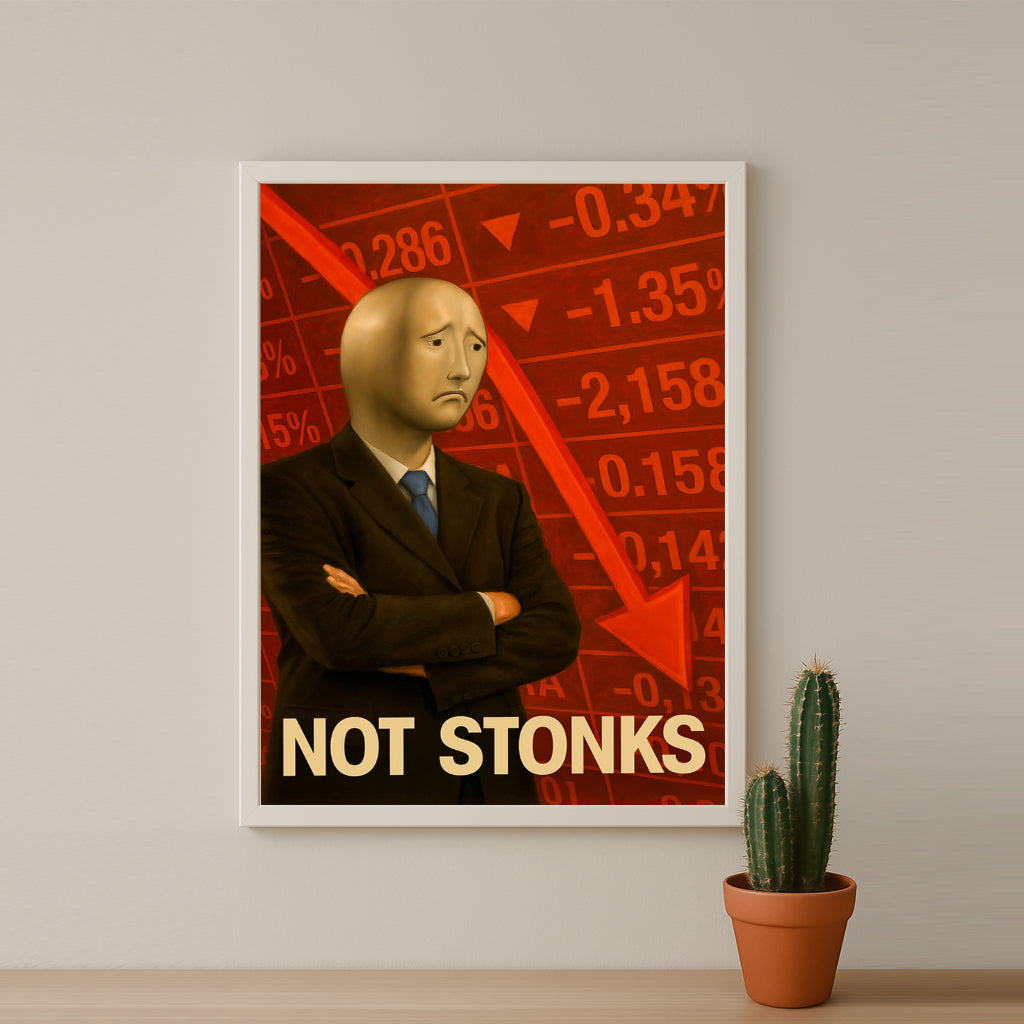 Cadre photo Motivation - Not Stonks meme