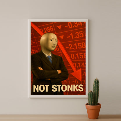 Cadre photo Motivation - Not Stonks meme
