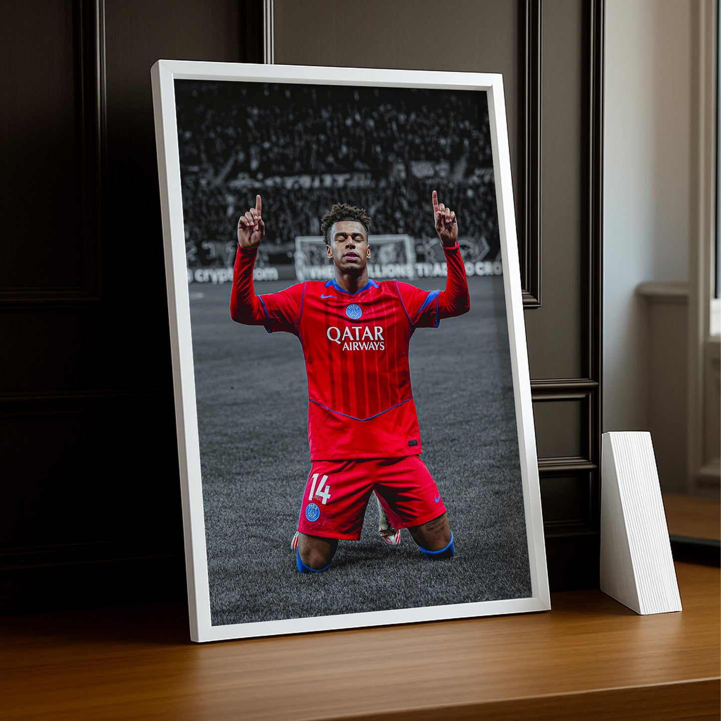 Cadre Photo Paris Saint-Germain - Désiré Doué Noir et Blanc