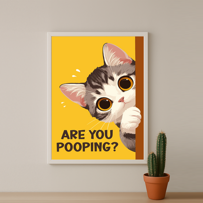 Cadre photo Chat mignon Are You Pooping ?
