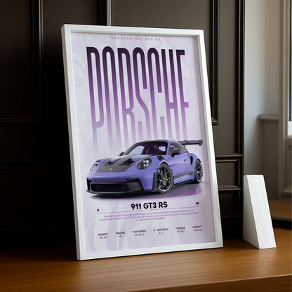 Cadre photo Porsche GT3 RS 911 violet
