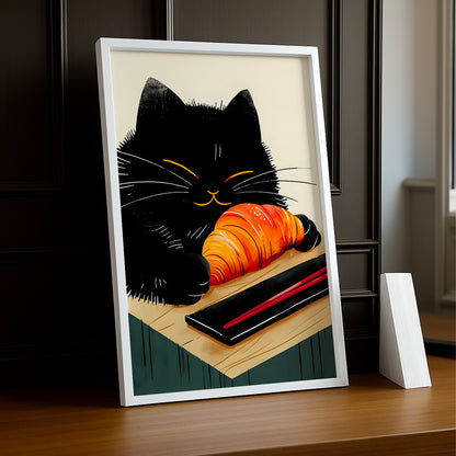 Cadre Photo Chat - Croissant