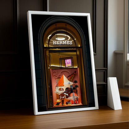 Cadre photo Hermès - Vitrine rouge