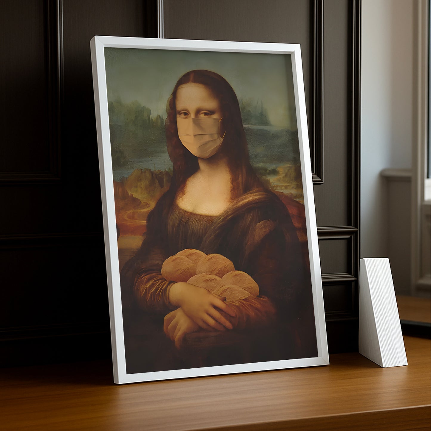 Cadre photo Mona Lisa La Joconde masque