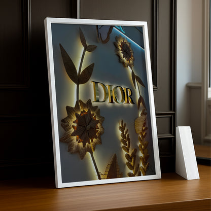 Cadre photo Dior - Gold Flowers