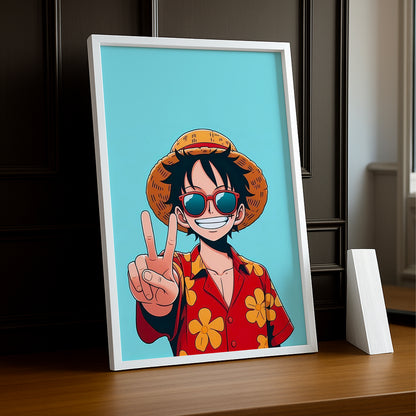 Cadre photo Luffy One Piece lunettes