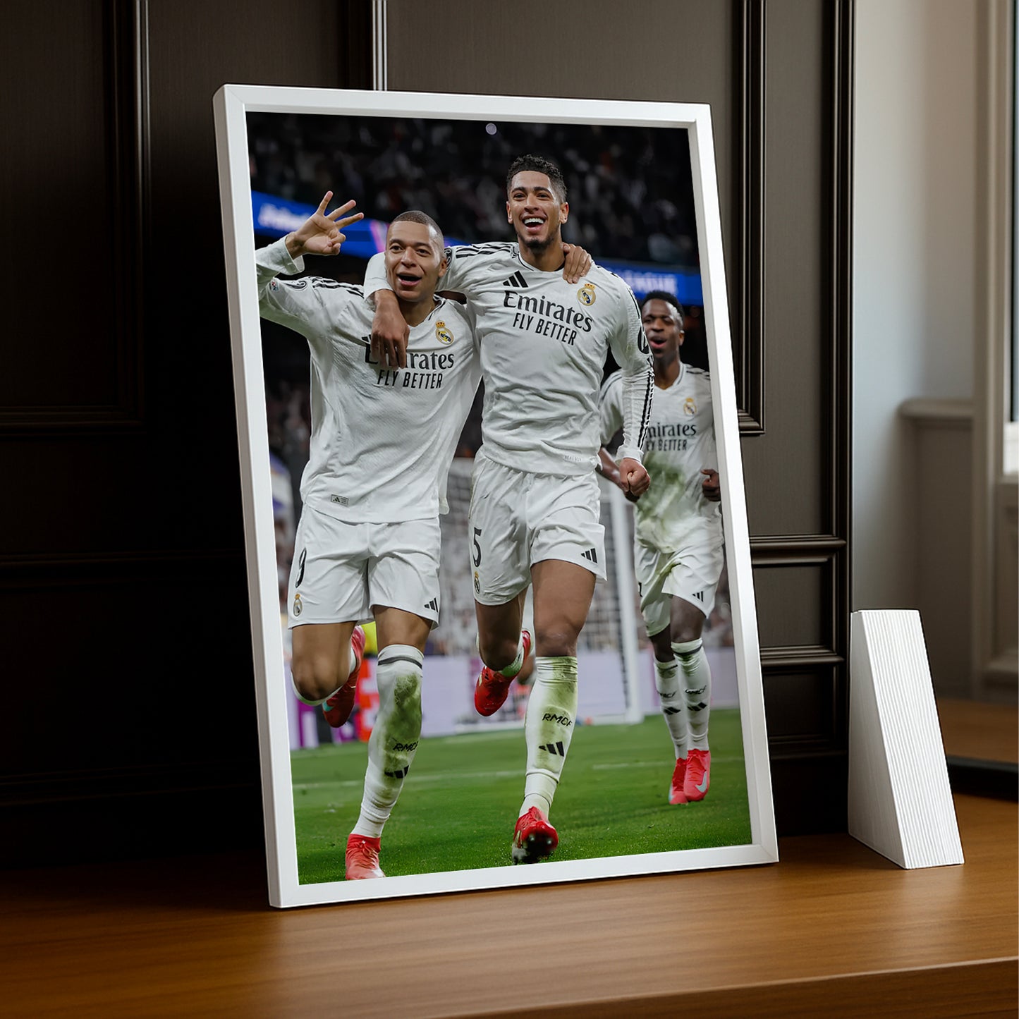 Cadre photo de Mbappé, Bellingham, Vinicius JR