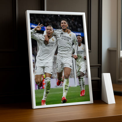 Cadre photo de Mbappé, Bellingham, Vinicius JR