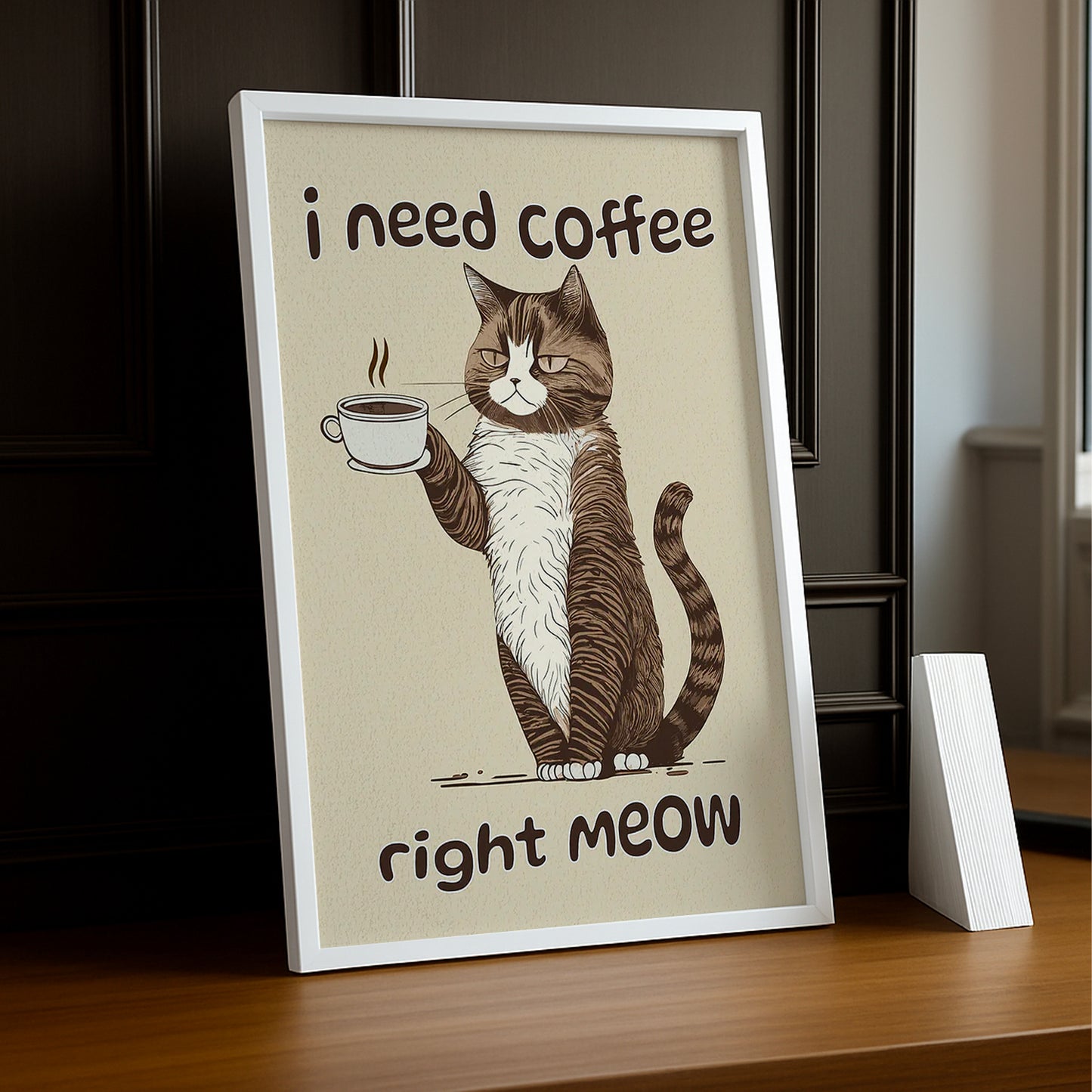 Cadre photo Café - I Need Coffee Meow