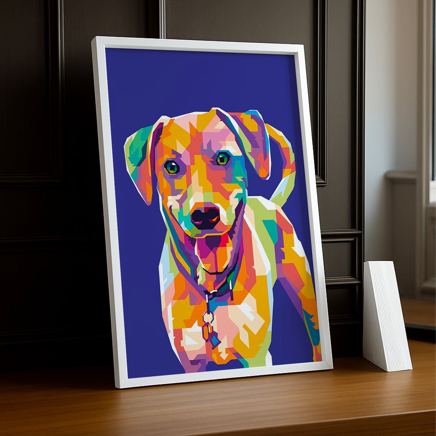 Cadre Photo Chien - Illustration bleu